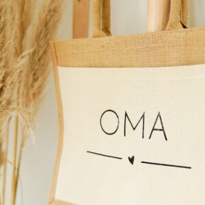 Jutetasche mit weißem Stoff