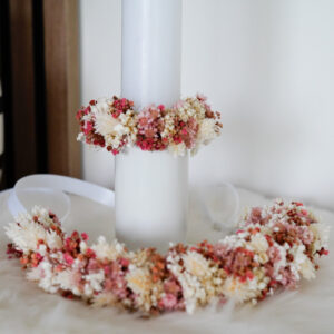 Blumenkranz Kommunionskerze