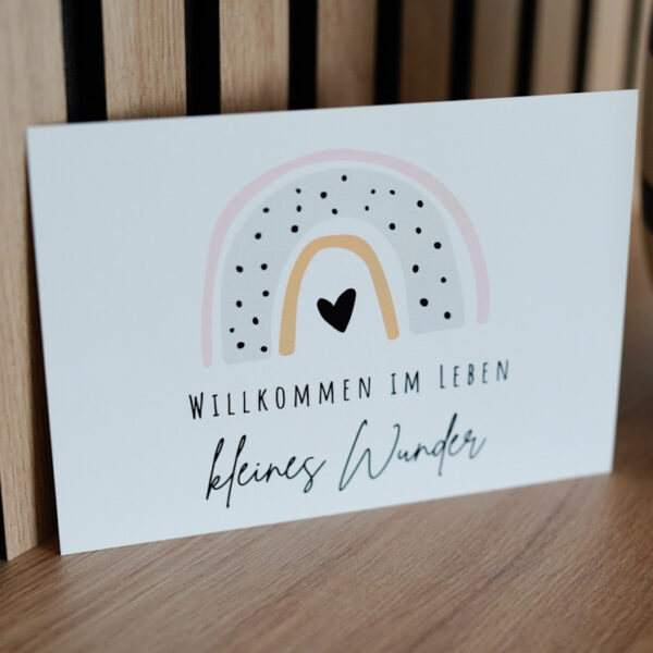 Postkarte kleines Wunde - rosa
