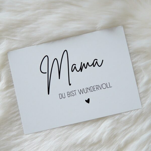 Postkarte Mama dubistwundervoll