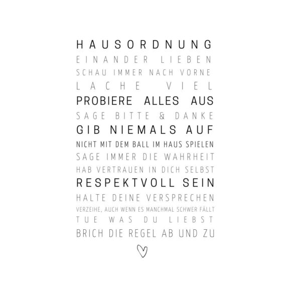 Poster Hausordnung