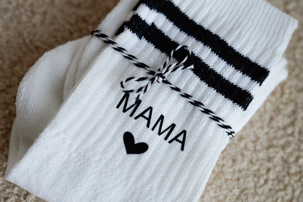 Socken personalisiert Beste Mama, Mama mit Herz, Lieblingsmensch, Schwesterherz, Beste Oma