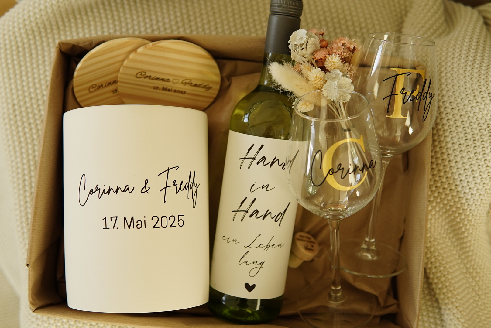 Präsentkorb Hochzeit personalisiert